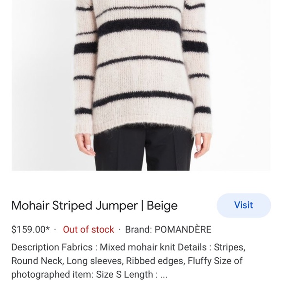 New Tuckernuck Pomandere Mohair sweater beige gorgeous stripes alternate - Picture 8 of 14